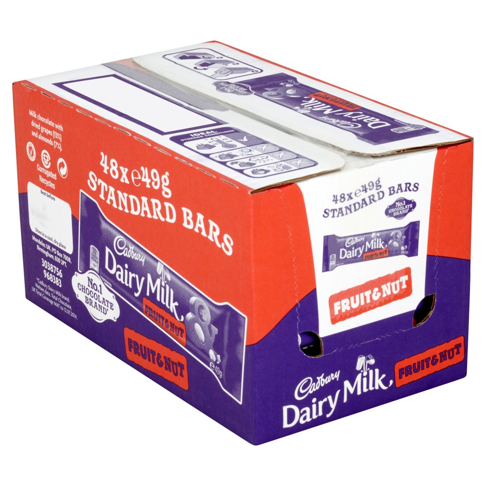 Cadbury Dairy Milk Fruit and Nut Chocolate Bar 49g x 48 x 1