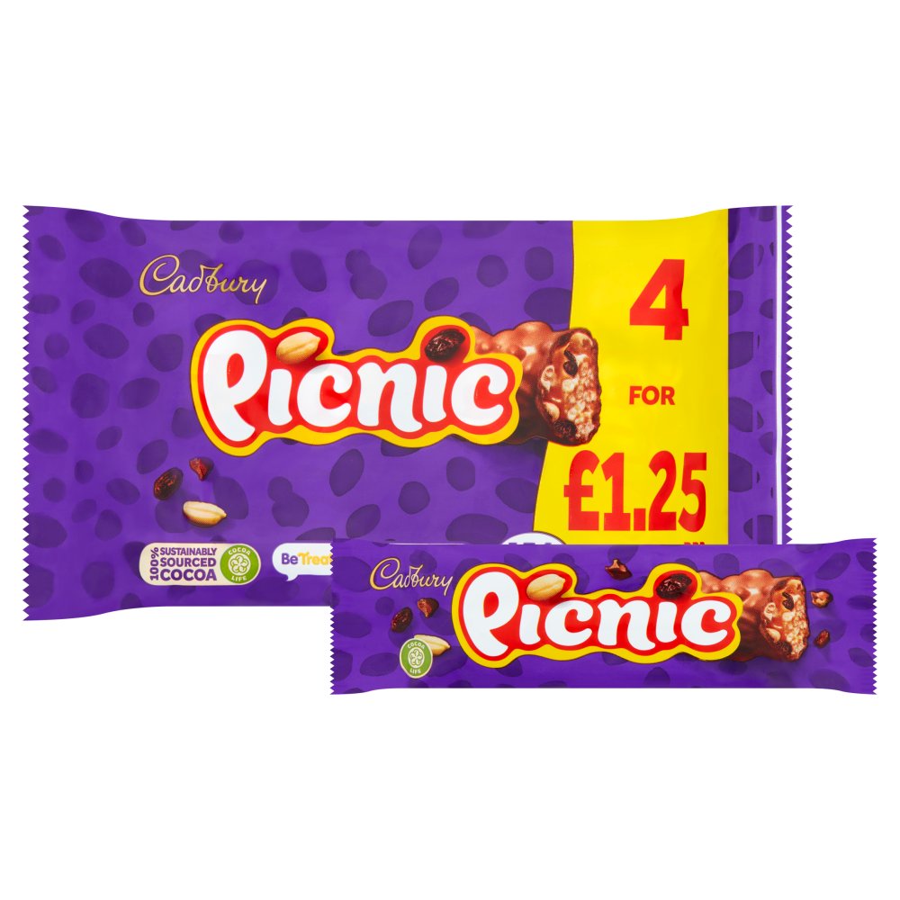 Cadbury Picnic 4 x 32g (128g) 4pk × 10 × 1