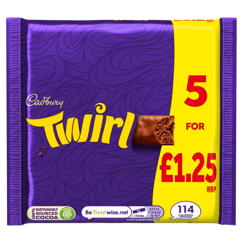 Cadbury Twirl 5 x 21.5g (107.5g) 5pk × 20 × 1