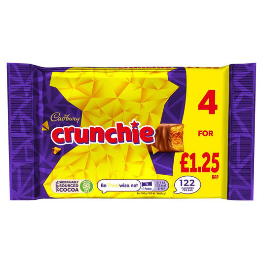 Cadbury Crunchie 4 x 26.1g (104.4g) 4pk × 10 × 1